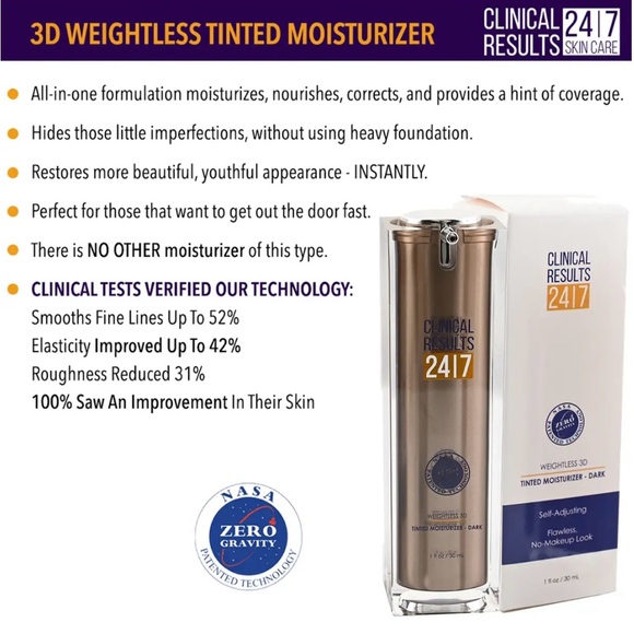 Clinical Results NASA 3D Weightless Tinted Moisturizer - Dark. - Picture 3 of 5